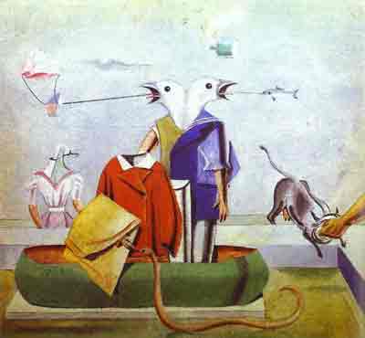 Birds, fish-snake and scarecrow 1921