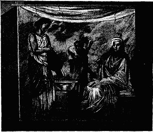 RITUAL SCENE, PALATINE WALL PAINTING.(FROM WOLTMANN AND WOERMANN.)