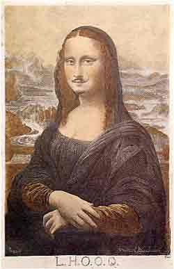 LHOOQ Mona Lisa with moustache by Marcel Duchamp